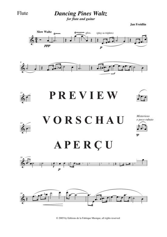 Product gallery: Page 7 of 11 Dancing Pines Waltz , , (guitar + flute)