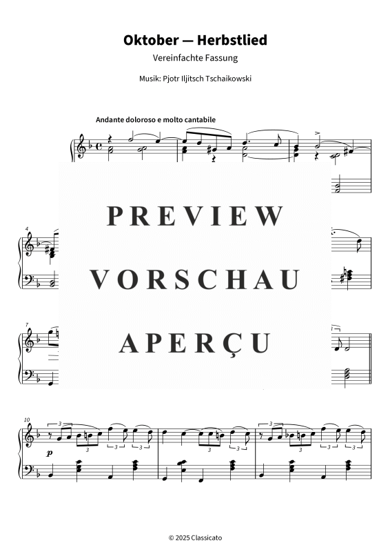 gallery: Oktober — Herbstlied - Vereinfachte Fassung, , (piano solo)