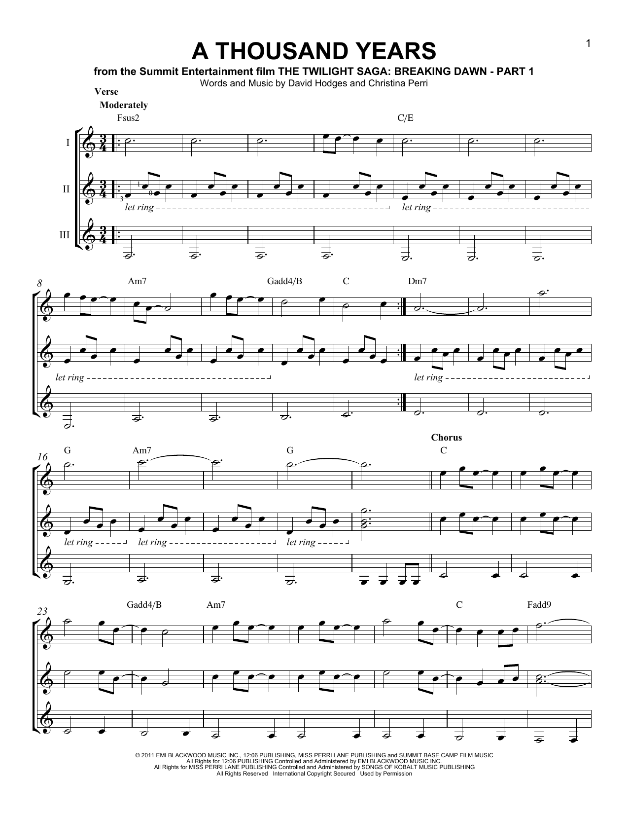 Product gallery: Page 1 of 1 A Thousand Years, Christina Perri