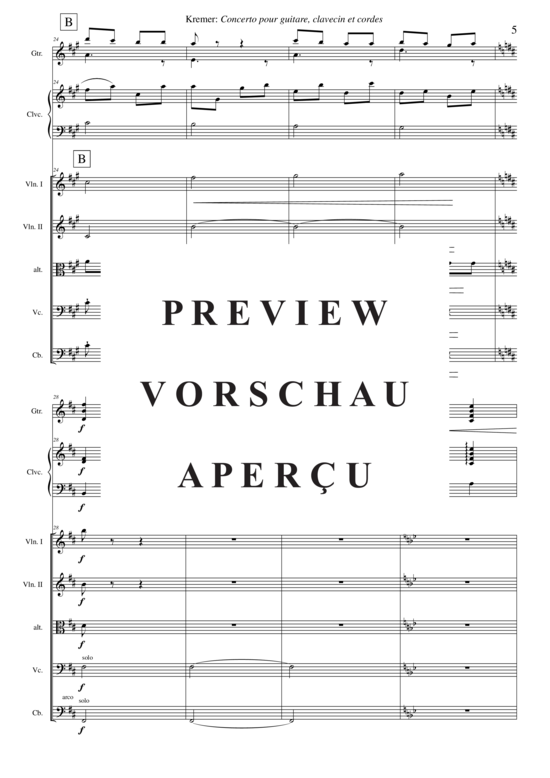 Product gallery: Page 6 of 21 Concerto pour guitare, clavecin et orchestre à cordes , , (guitar, harpsichord + string orchestra)