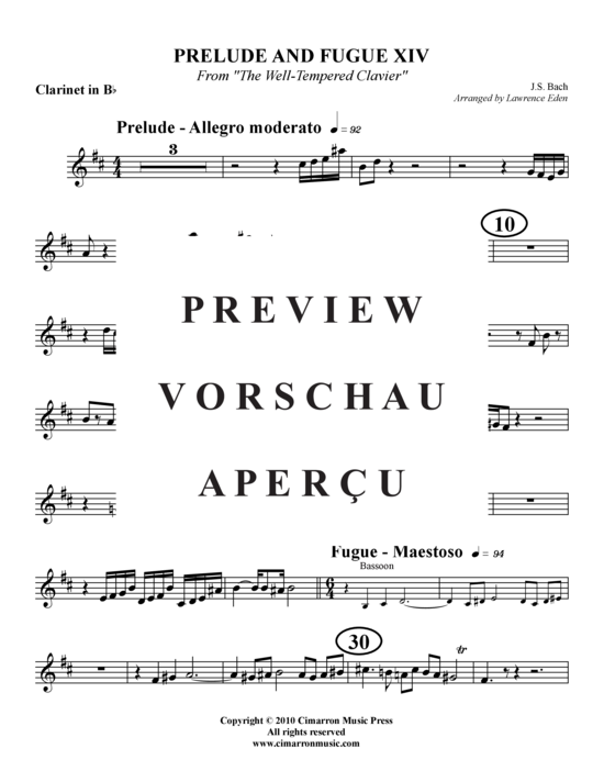 Produktgalerie: Seite 8 von 15 Prelude und Fugue XIV , , (Holzbläser-Quintett)
