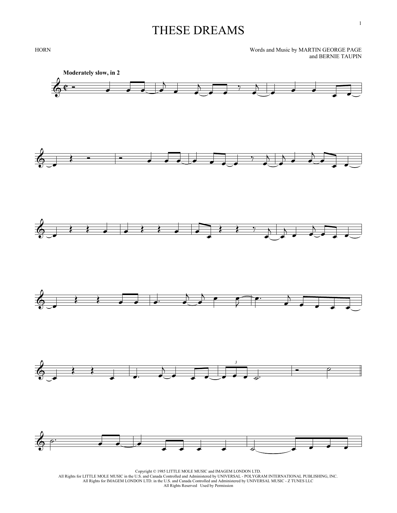 Produktgalerie: Seite 1 von 1 These Dreams, Heart, Horn