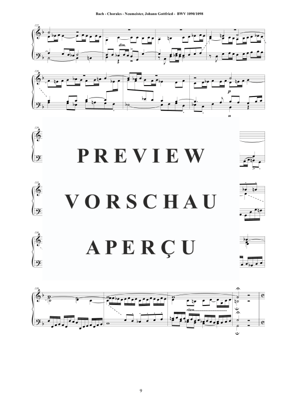 Produktgalerie: Seite 10 von 11 9 Choräle Neumeister BWV 1090 - 1098, , Cembalo/Klavier Solo