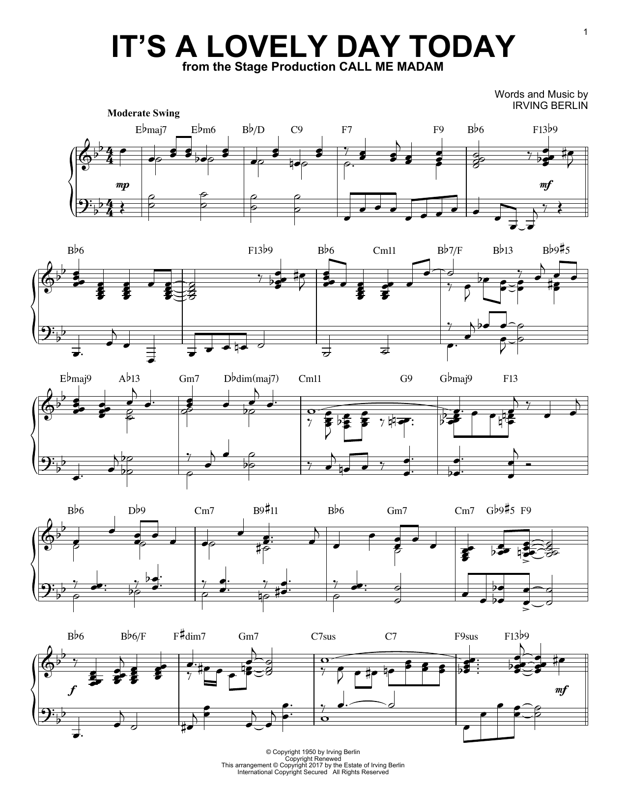 Product gallery: Page 1 of 1 It's A Lovely Day Today [Jazz version], Irving Berlin