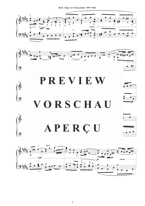 Produktgalerie: Seite 3 von 4 Fuge Gis-Moll BWV 863b, , Klavier Solo