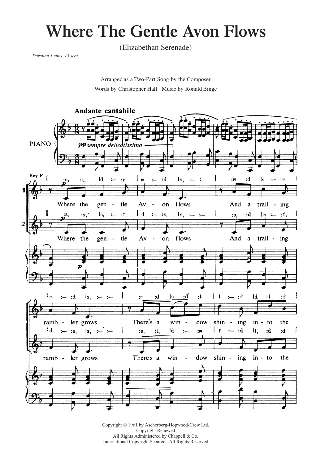 Product picture to: Where The Gentle Avon Flows (Elizabethan Serenade)