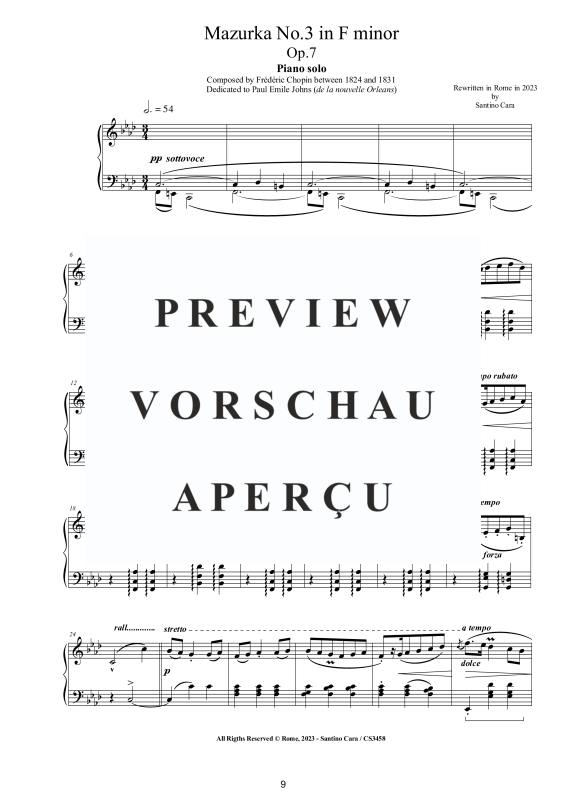 Produktgalerie: Seite 10 von 11 5 Mazurkas op. 7 für Klavier - Vollständige Partituren, , Klavier Solo