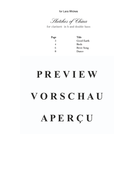 gallery: Sketches of China, , Klarinette in B und Kontrabass