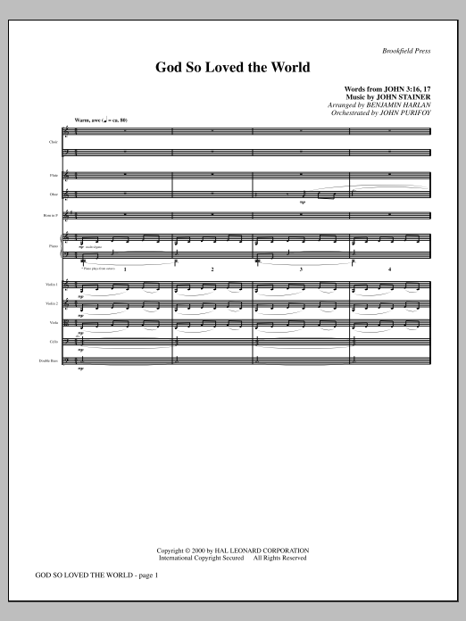 Produktbild zu: God So Loved The World Chamber Orchestra - Full Score