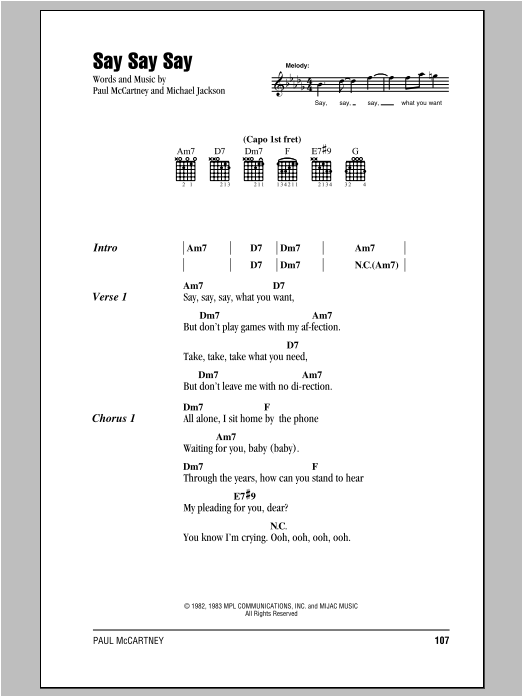 Produktbild zu: Say Say Say
