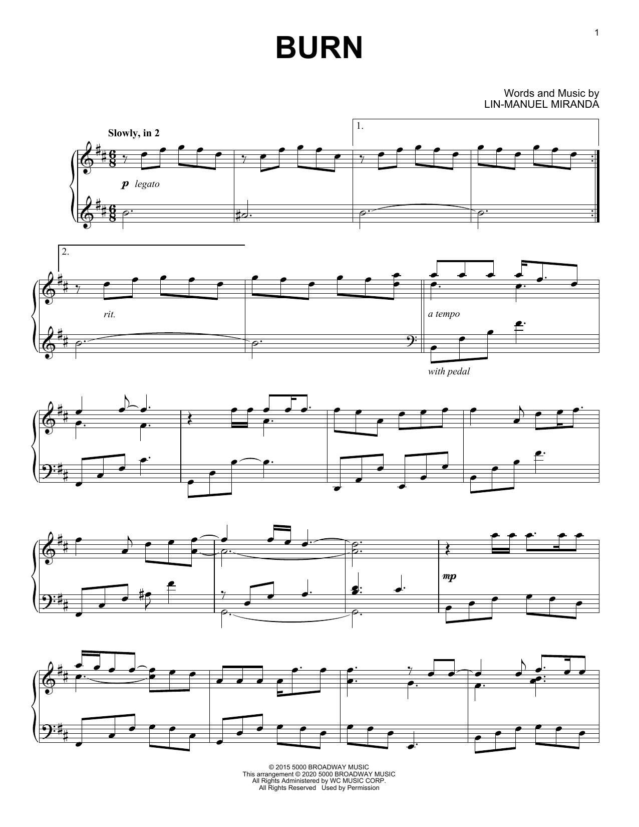 Product picture to: Burn (from Hamilton) (arr. David Pearl)