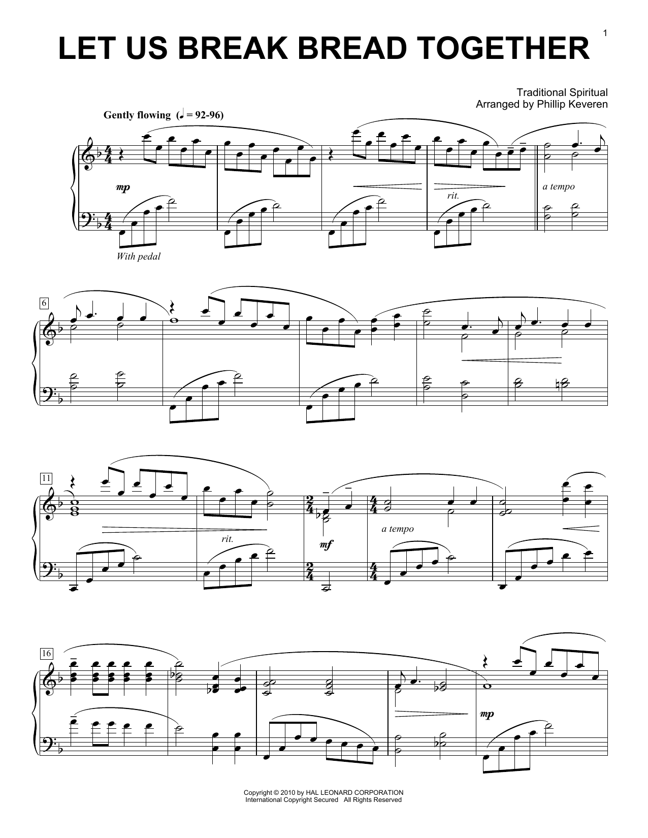 Product gallery: Page 1 of 1 Let Us Break Bread Together (arr. Phillip Keveren), Traditional Spiritual