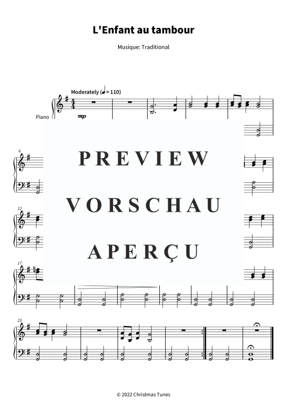 Produktgalerie: Seite 1 von 5 L´Enfant au tambour - Un classique intemporel de Noël, , Klavier Solo
