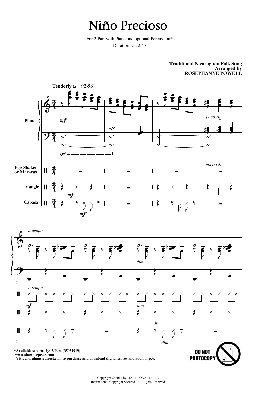 Product picture to: Nino Precioso (arr. Rosephanye Powell)