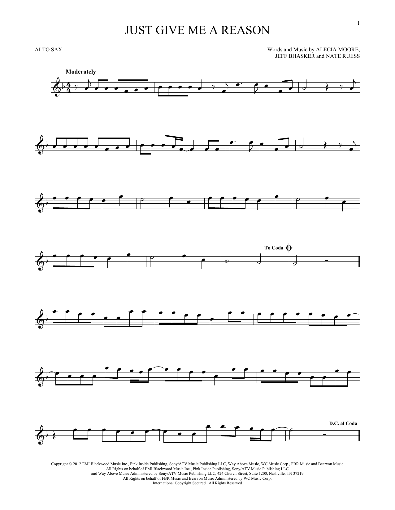 Product gallery: Page 1 of 1 Just Give Me A Reason, Pink featuring Nate Ruess