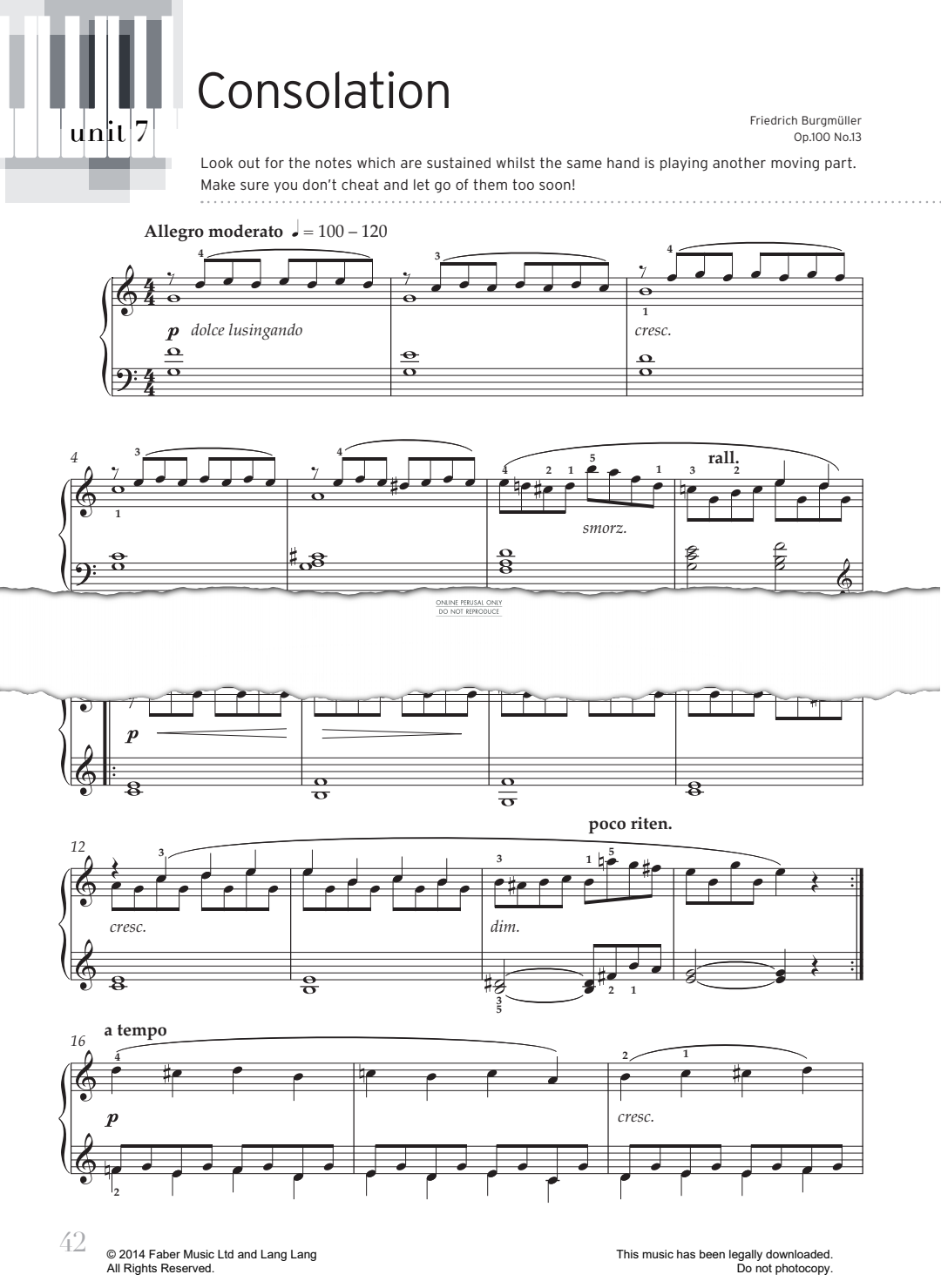 Produktgalerie: Seite 1 von 1 Consolation (Op.100 No.13), Johann Friedrich Burgmüller, Klavier