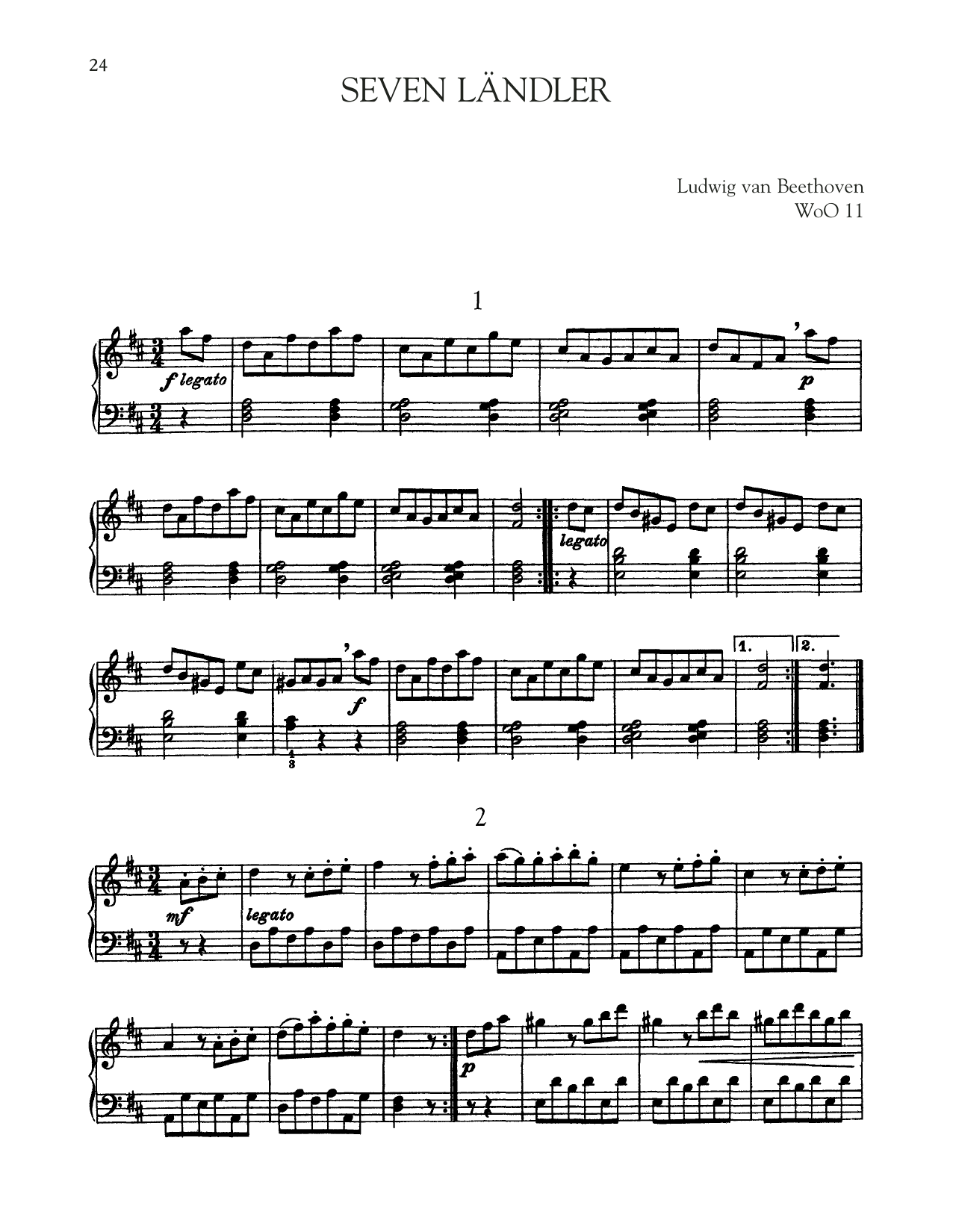 Product gallery: Page 1 of 1 Seven Landler, WoO 11, Ludwig Van Beethoven