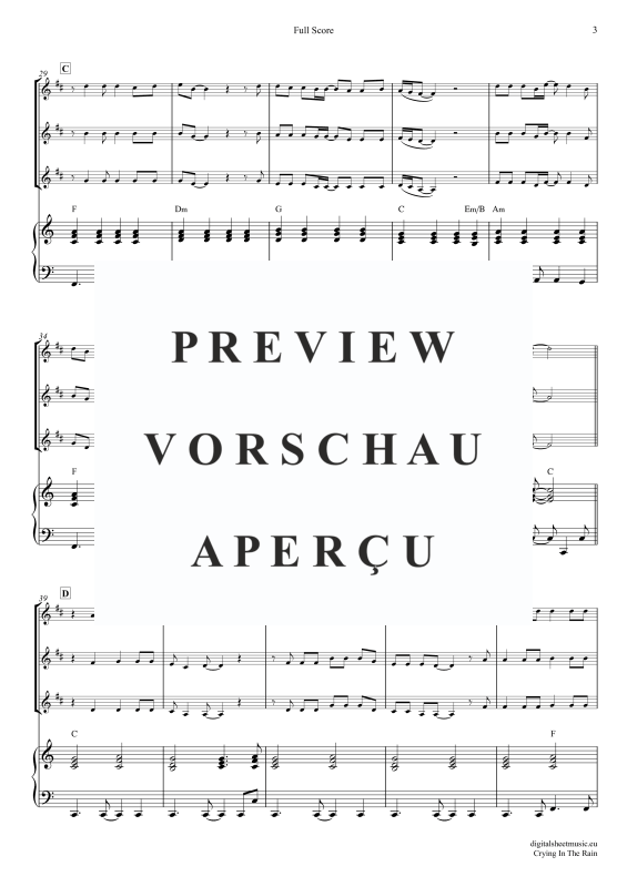 Produktgalerie: Seite 4 von 11 Crying In The Rain, A-Ha, (Klarinetten Trio + Klavier)