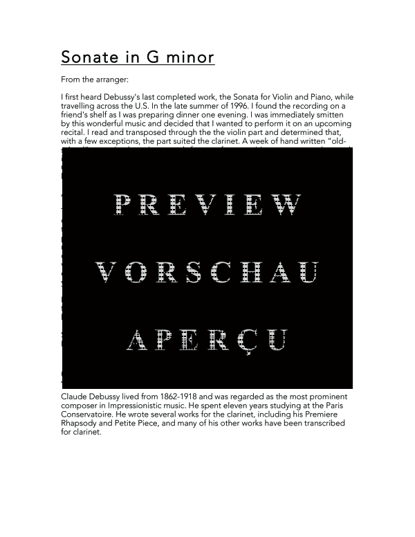 Product gallery: Page 4 of 11 Sonate in G minor, , (clarinet in Bb and piano)