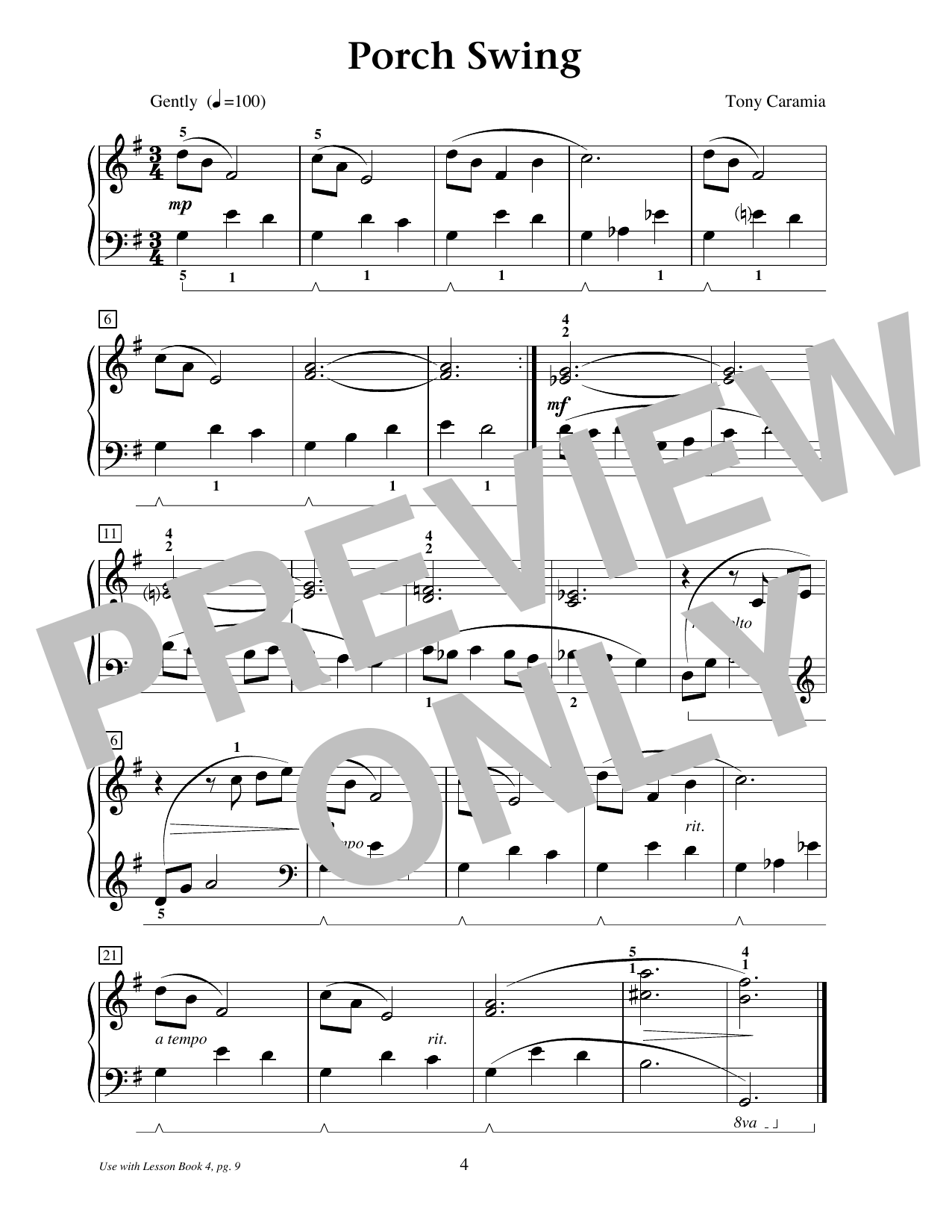 Produktgalerie: Seite 1 von 1 Porch Swing, Tony Caramia, Klavier