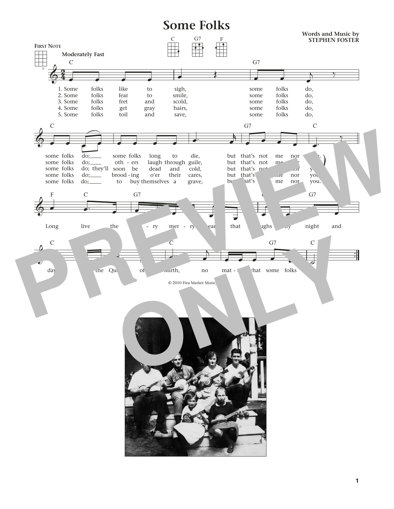 Product gallery: Page 1 of 1 Some Folks (from The Daily Ukulele) (arr. Liz and Jim Beloff), Stephen C. Foster