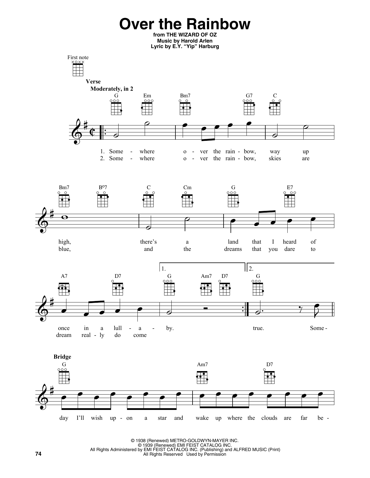Product gallery: Page 1 of 1 Over The Rainbow, Harold Arlen