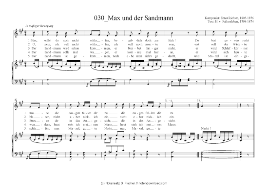 Product picture to: Max und der Sandmann Ernst Friedrich Richter (1808-1879)