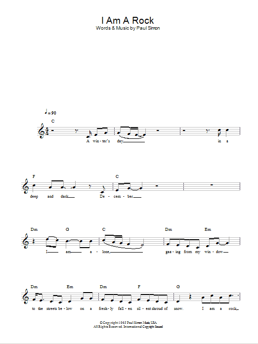 Produktgalerie: Seite 1 von 1 I Am A Rock, Simon & Garfunkel, Melodieinstrument