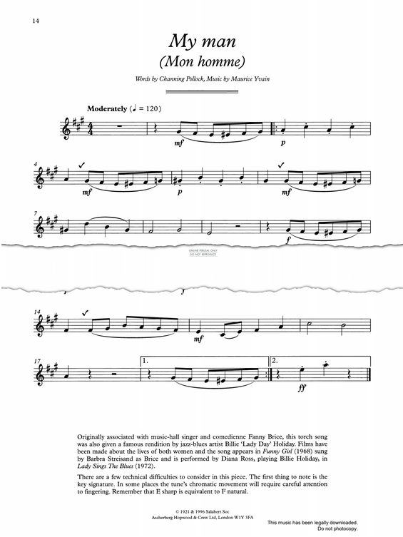 Product gallery: Page 1 of 1 My Man ('Mon Homme'), Maurice Yvain