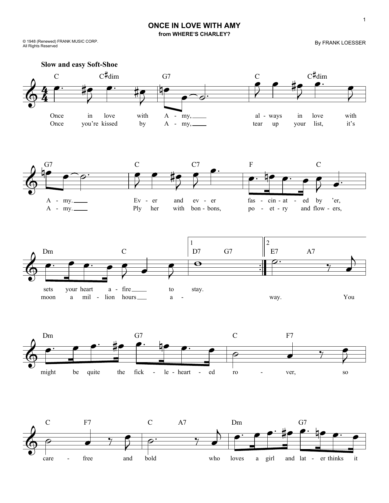 Product gallery: Page 1 of 1 Once In Love With Amy, Frank Loesser