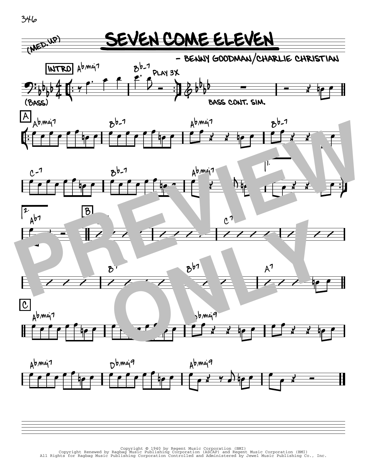 Produktbild zu: Seven Come Eleven [Reharmonized version] (arr. Jack Grassel)