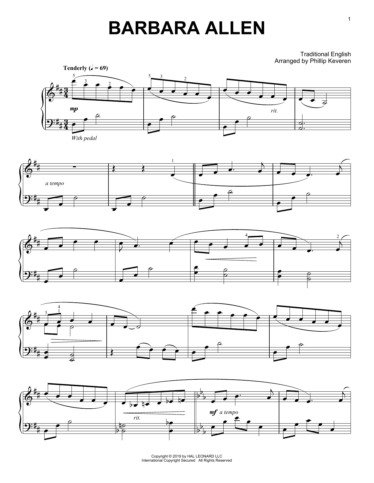Product picture to: Barbara Allen (arr. Phillip Keveren)