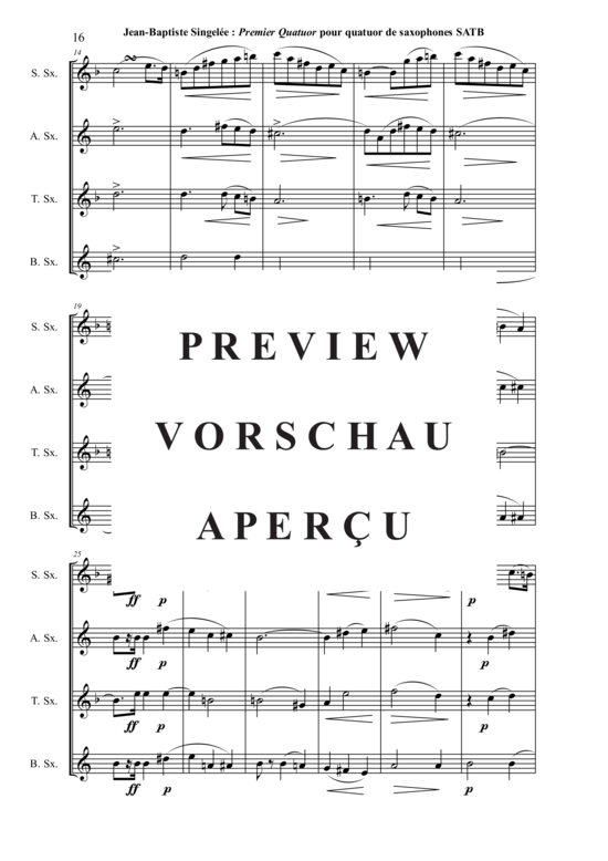 gallery: Premier Quatuor, Opus 53 , , (Saxophon-Quartett SATB)