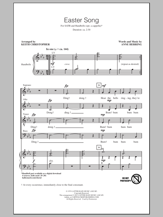 Produktbild zu: Easter Song