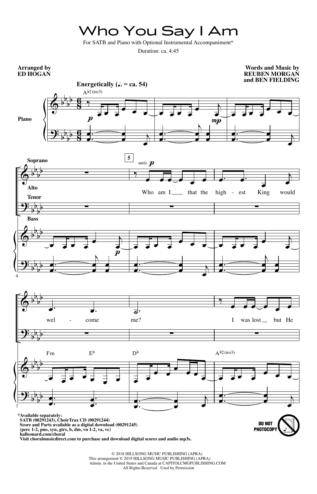 Produktgalerie: Seite 1 von 1 Who You Say I Am (arr. Ed Hogan), Hillsong Worship, Chor