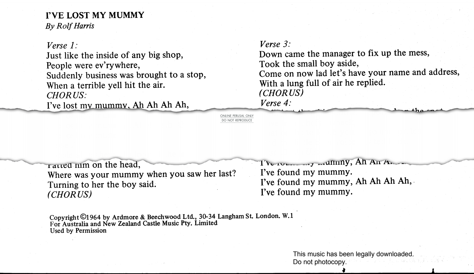 Produktgalerie: Seite 1 von 1 I've Lost My Mummy, Rolf Harris, Gesang, Gitarre, Klavier