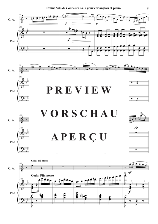 Produktgalerie: Seite 10 von 17 Solo de Concours no. 7 , , (Englischhorn + Klavier)