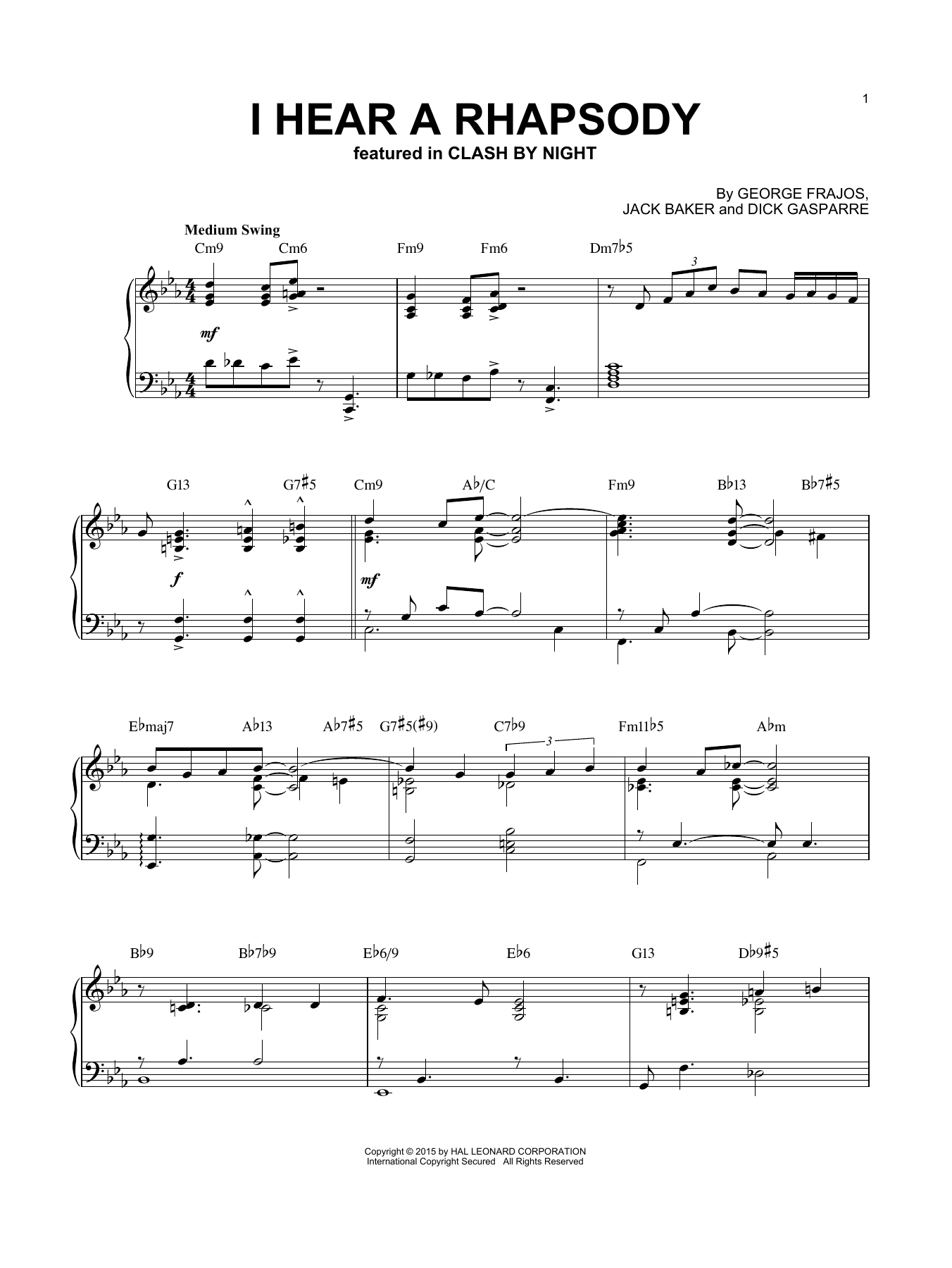Product picture to: I Hear A Rhapsody [Jazz version] (arr. Brent Edstrom)