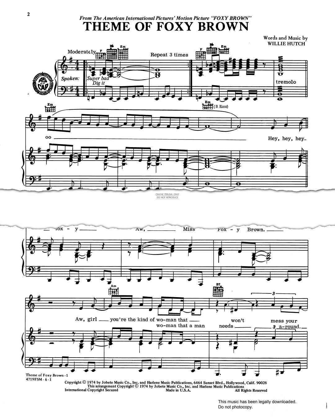 gallery: Theme Of Foxy Brown, Willie Hutch, Gesang, Gitarre, Klavier