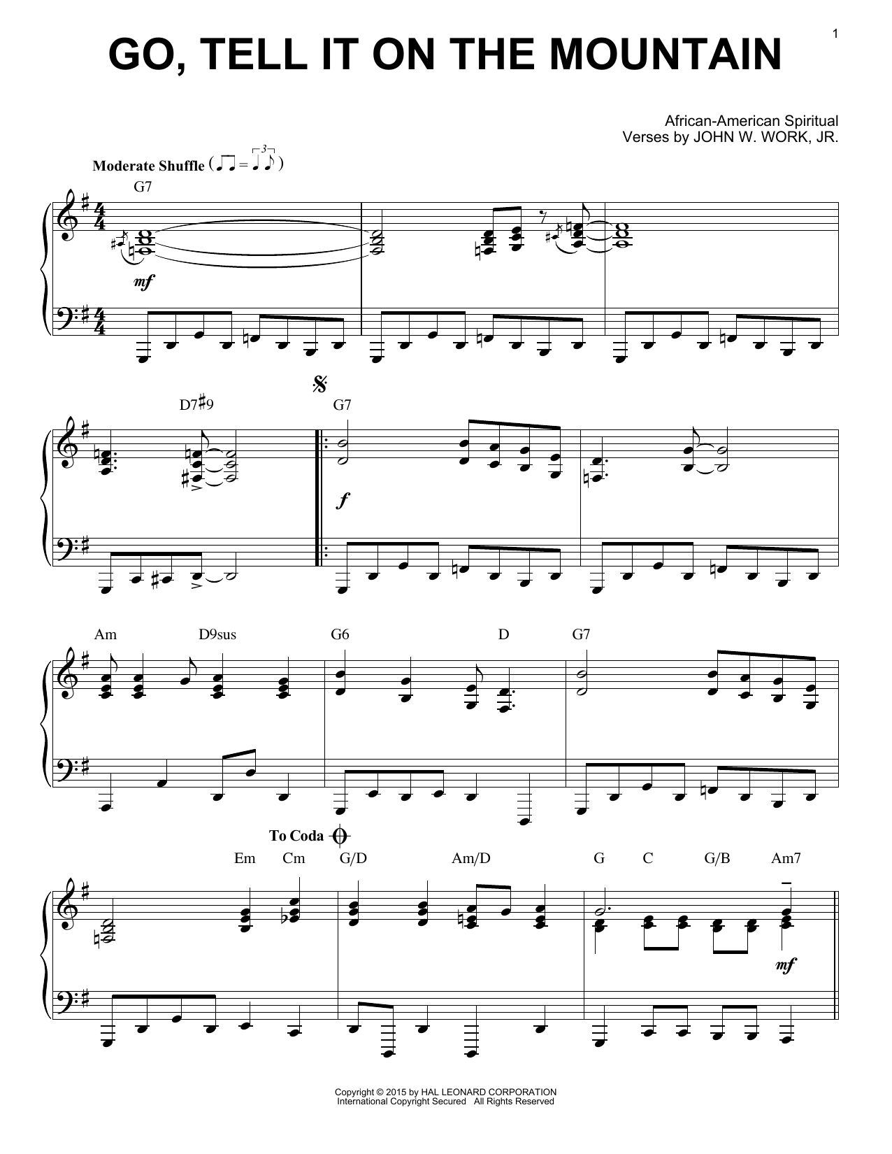Product picture to: Go, Tell It On The Mountain [Jazz version] (arr. Brent Edstrom)