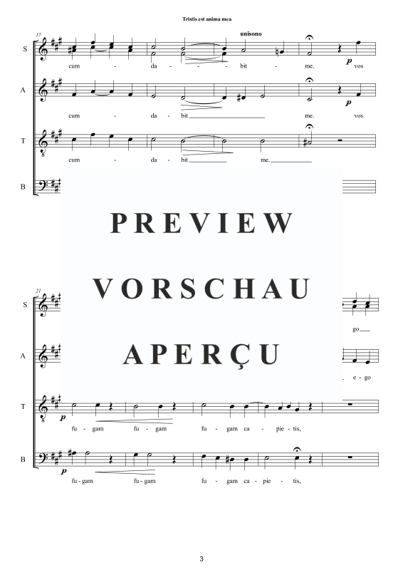 Produktgalerie: Seite 4 von 11 Tristis est anima mea - Geistliche Motette, , Gemischter Chor 5-stimmig SSATB a capella