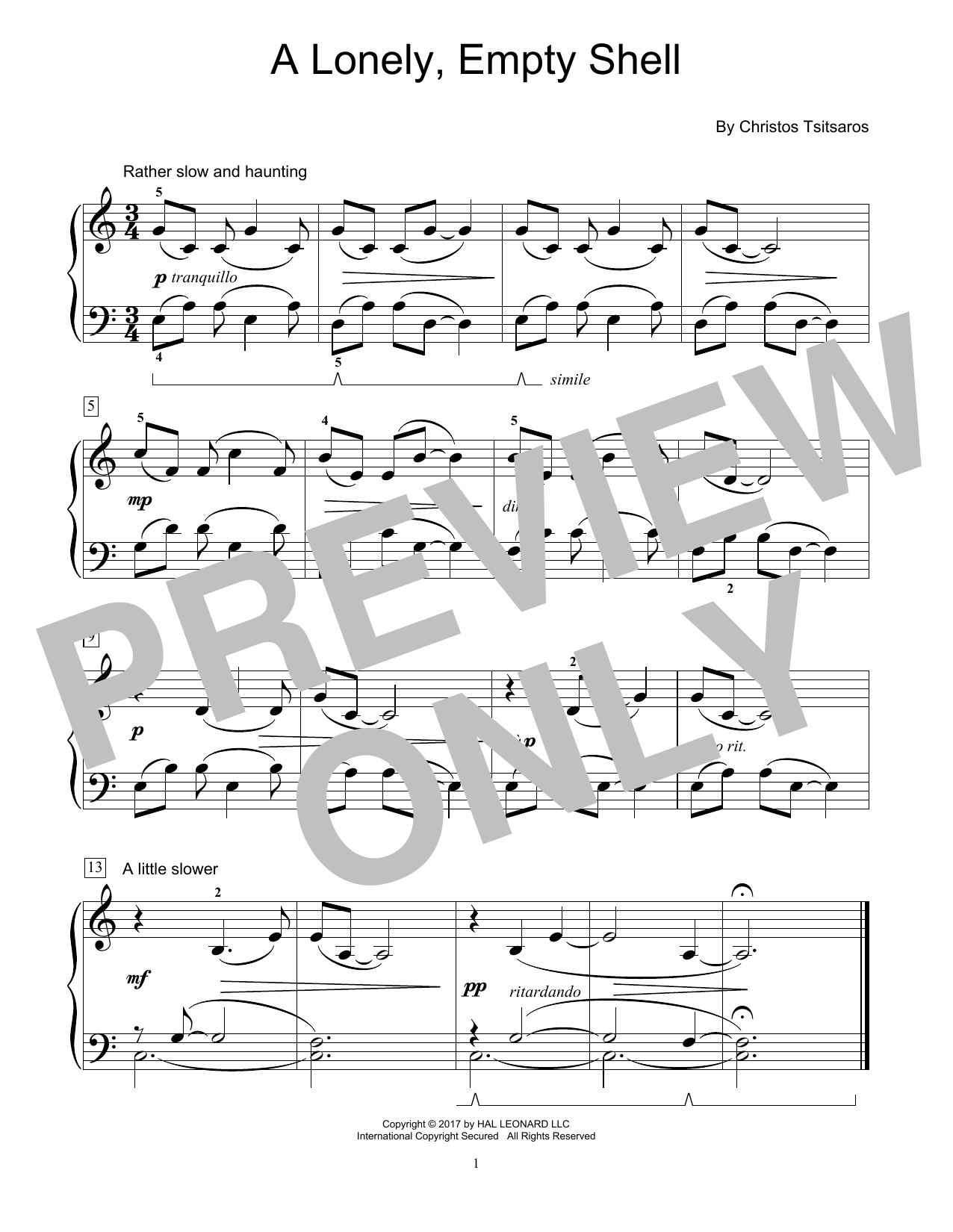 Produktgalerie: Seite 1 von 1 A Lonely, Empty Shell, Christos Tsitsaros, Klavier