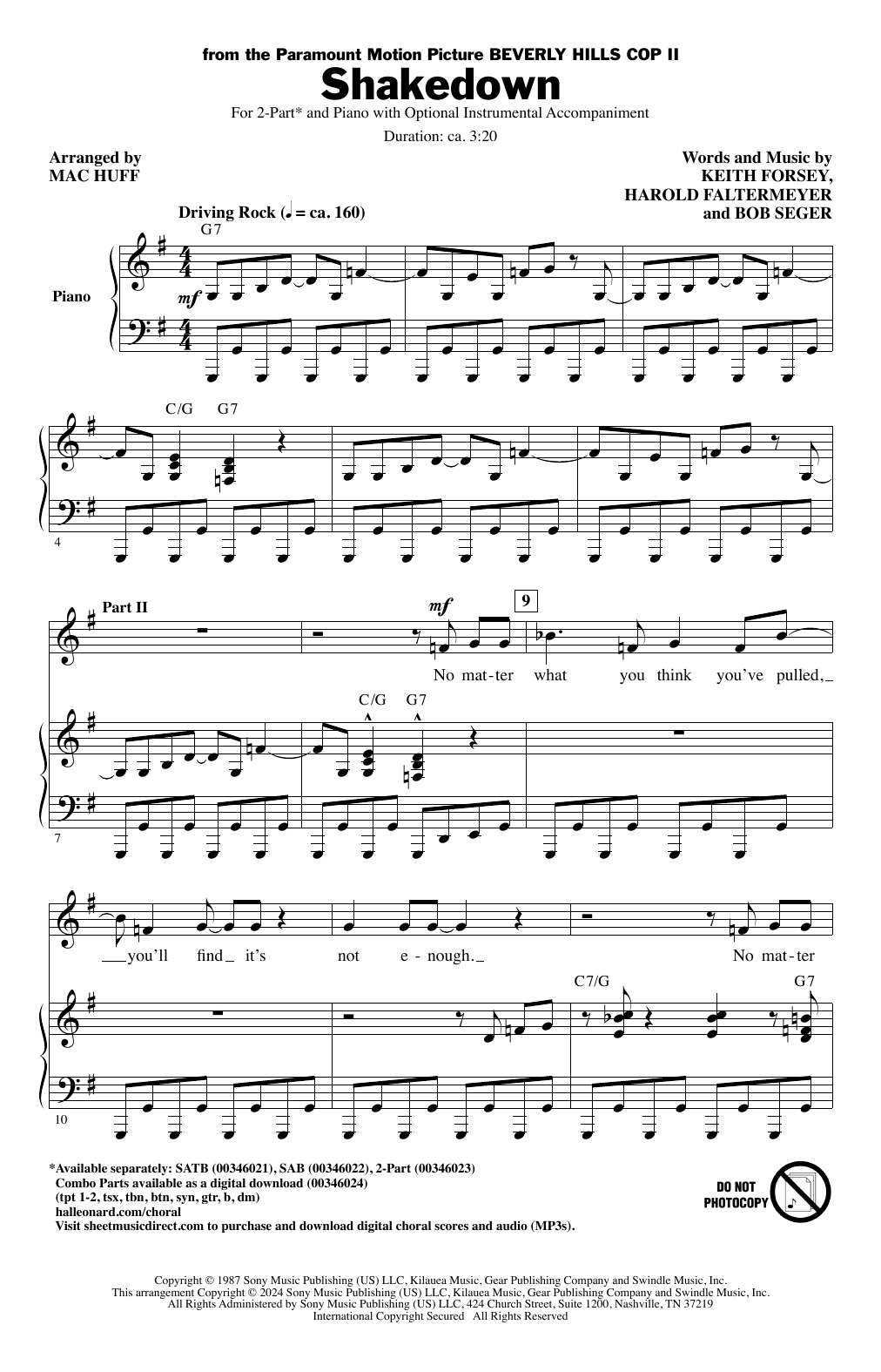 Product picture to: Shakedown (arr. Mac Huff)
