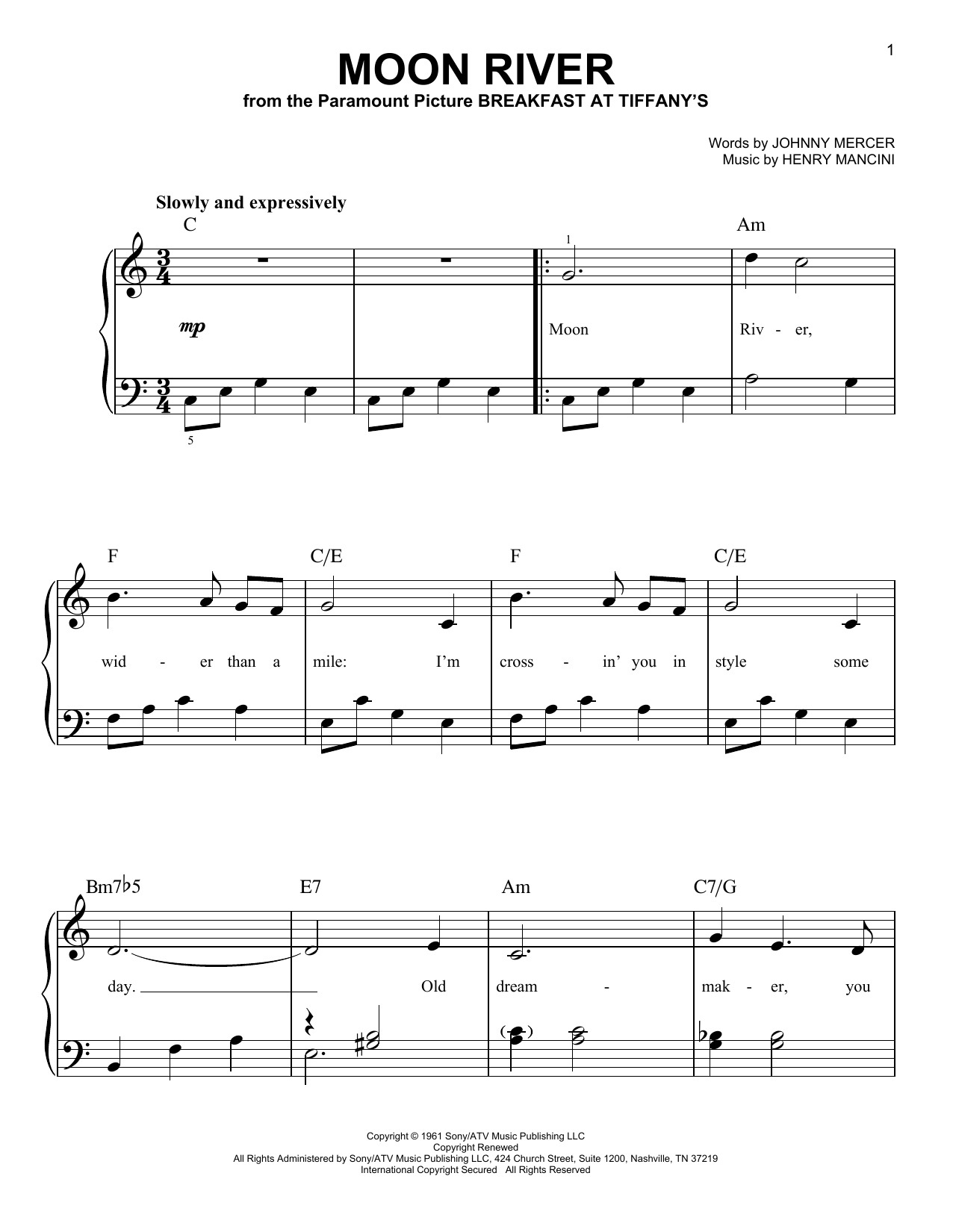 Produktgalerie: Seite 1 von 1 Moon River, Andy Williams, Klavier