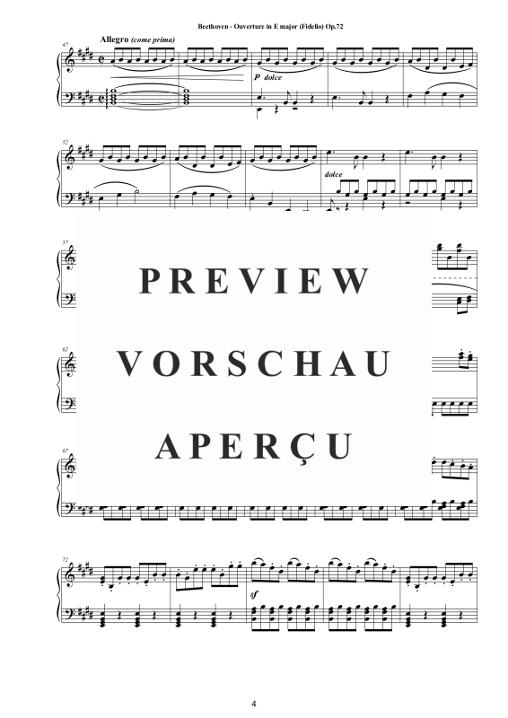 Produktgalerie: Seite 5 von 11 Ouverture in E major (Fidelio) Op.72 - Piano Version, , Klavier Solo