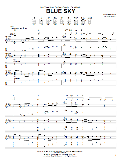 Product picture to: Blue Sky - Allman Brothers Band