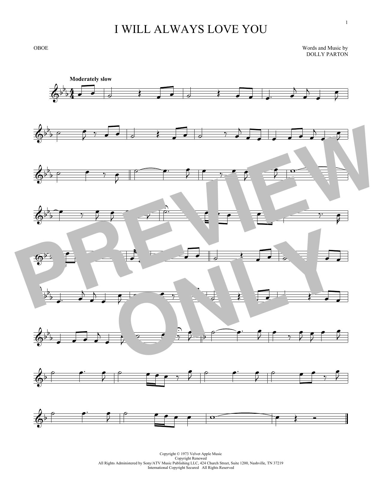 Produktgalerie: Seite 1 von 1 I Will Always Love You, Whitney Houston, Oboe