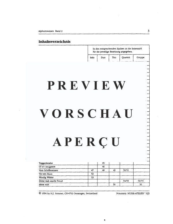 Produktgalerie: Seite 5 von 11 Alphornweisen, , Alphorn Solo, Duett, Trio oder Quartett