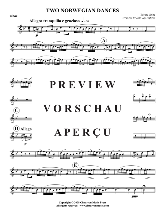 Produktgalerie: Seite 16 von 17 Zwei Norwegische Tänze , , (Holzbläser-Quintett)