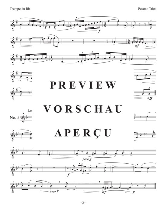 Produktgalerie: Seite 15 von 21 Pocono Trios , , (Trio für Trompete in B, Horn/Trompete in B + Posaune/Euphonium)
